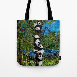 Six Baby Pandas in a Tree Tote Bag
