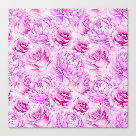 Watercolor Roses Canvas Print