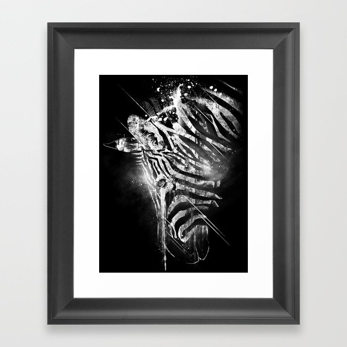Zebra Mood - White Framed Art Print