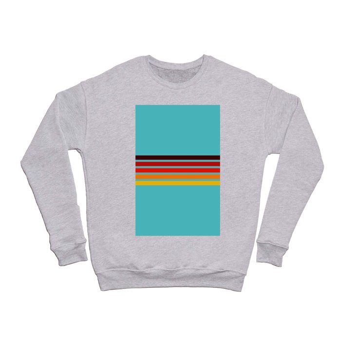 Five Colorful Stripes on Blue Rainbow Crewneck Sweatshirt