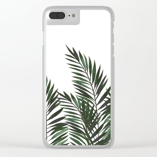 Palm Leaves Green Clear iPhone Case
