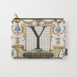Vintage calligraphic art 'Y' Carry-All Pouch