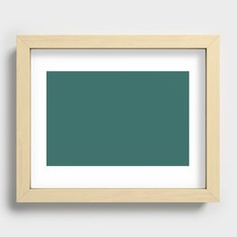 Dark Green Gray Solid Color Pantone Antique Green 18-5418 TCX Shades of Blue-green Hues Recessed Framed Print