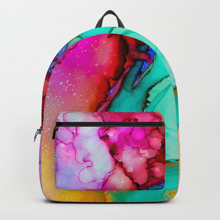 Retro Psychedelic Pink And Turquoise Lava Lamp/ Retro Pattern  Backpack