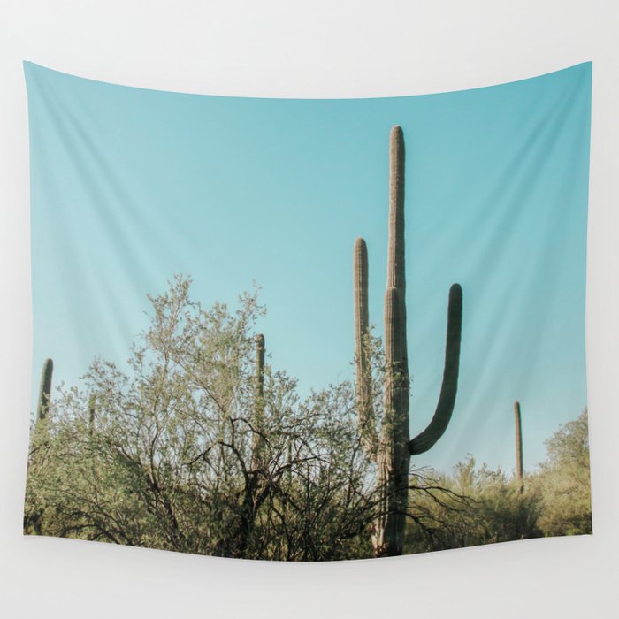 Desert Cactus Vintage Southwest Saguaro Joshua Tree Succulents XII Wall Tapestry