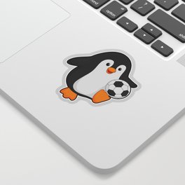 Penguin as Soccer player with Soccer ball Sticker