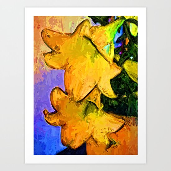 Gold Lilies in a Terracotta Pot Art Print