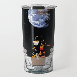 Astronaut at picnic on the moon Travel Mug