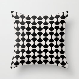 Black and white mid century atomic 50s geometric shapes Throw Pillow