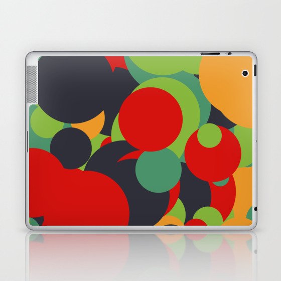 Seagreen, golden rod, fire brick, dark slate gray, yellow green dots Laptop & iPad Skin