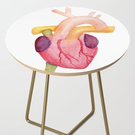 Watercolor Anatomical Heart Side Table