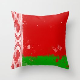 Belarus Grunge Flag Throw Pillow