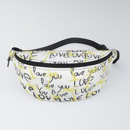 Love Typography Playful Text Pattern Palms  Fanny Pack