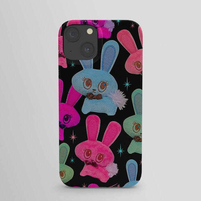 Cute Bunnies on Black iPhone Case