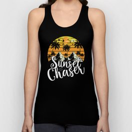 Sunset Dog Cat Silhouettes Tank Top