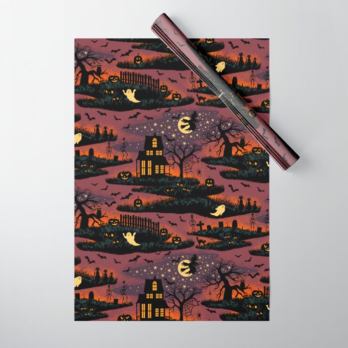 Halloween Night - Bonfire Glow Wrapping Paper