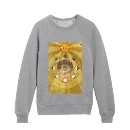 Andreas Cellarius "Celestial chart showing the selenographic phases of the moon" Kids Crewneck