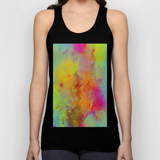Rainbow Galaxy - Abstract, rainbow coloured space painting Unisex Tank Top