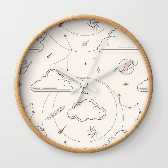 Galaxy Line Drawing Wall Clock