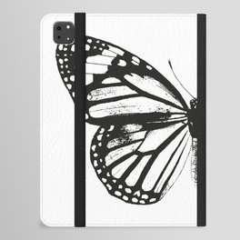 Monarch Butterfly | Left Butterfly Wing | Vintage Butterflies | Black and White | iPad Folio Case