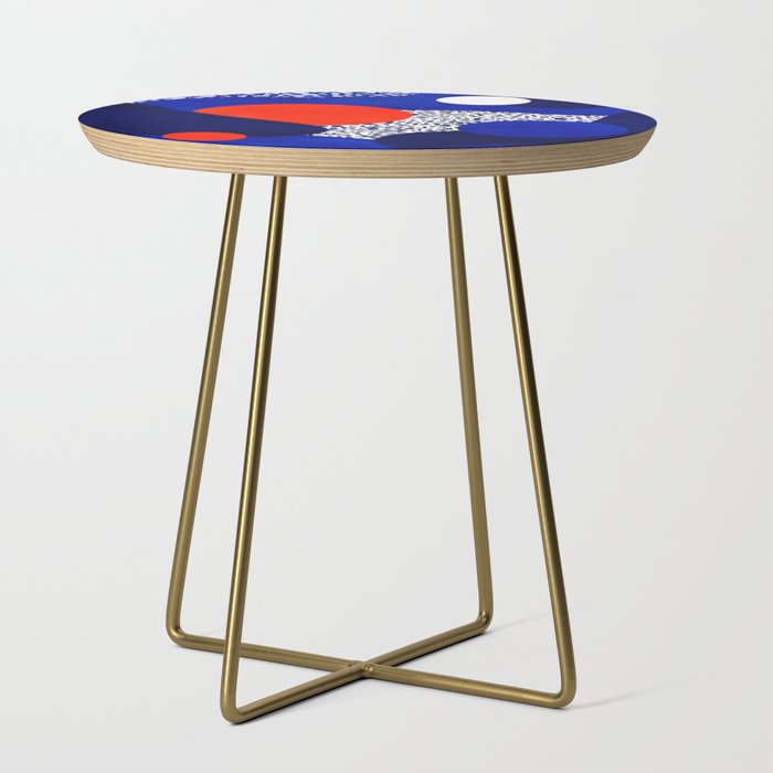 Terrazzo galaxy blue night white red Side Table