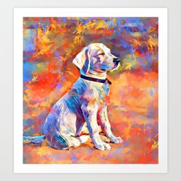 Labrador 12 Art Print | Cute, Domestic, Canine, Animal, Painting, Brown, Retriever, Purebred, Dog, Puppy 