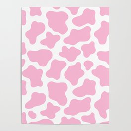 Pink Cow Print Poster