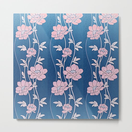 Rose Quartz Flower Garlands Metal Print