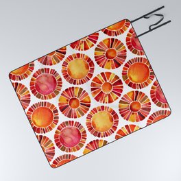 Sun Rays – Red & Orange Picnic Blanket