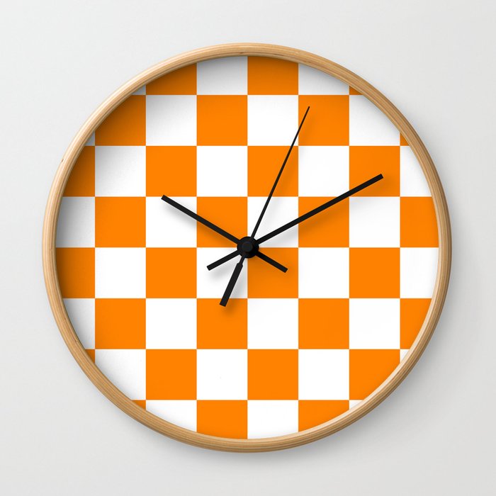Orange and White Wall Clock