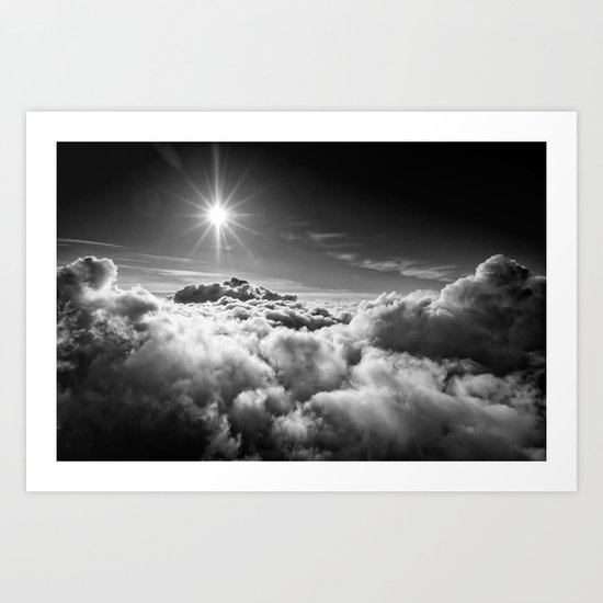Clouds Black & White Art Print