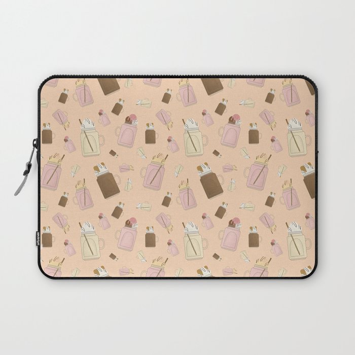 Vanilla Chocolate Strawberry Milkshake Pattern Laptop Sleeve