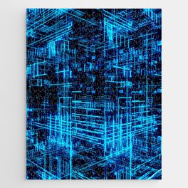 Super Grid 3D Abstract Metaverse -Blue- Jigsaw Puzzle
