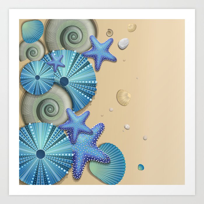 Sea Shells On The Beach Art Print By Magic Dreams Society6