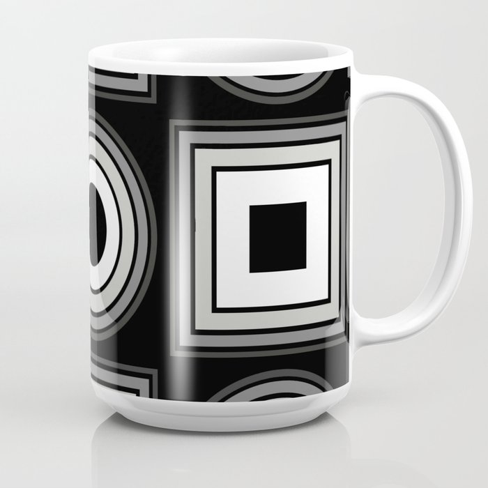 Fade To Black Abstract Black And White Geometric 3d Effect Artwork Coffee Mug By Printpix Society6