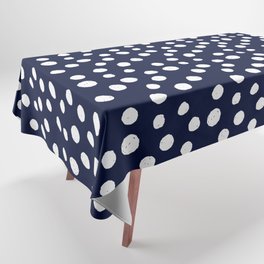 Navy Blue & White Dots  Tablecloth
