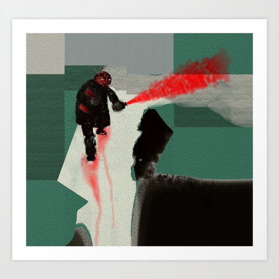 Red Saboteur Art Print