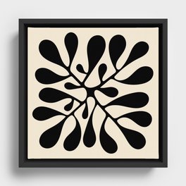 Matisse Inspired Abstract Cut Outs black Framed Canvas