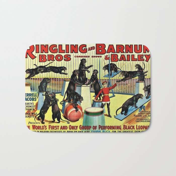 Ringling Bros and Barnum & Bailey Circus Black Leopards Vintage Poster Bath Mat