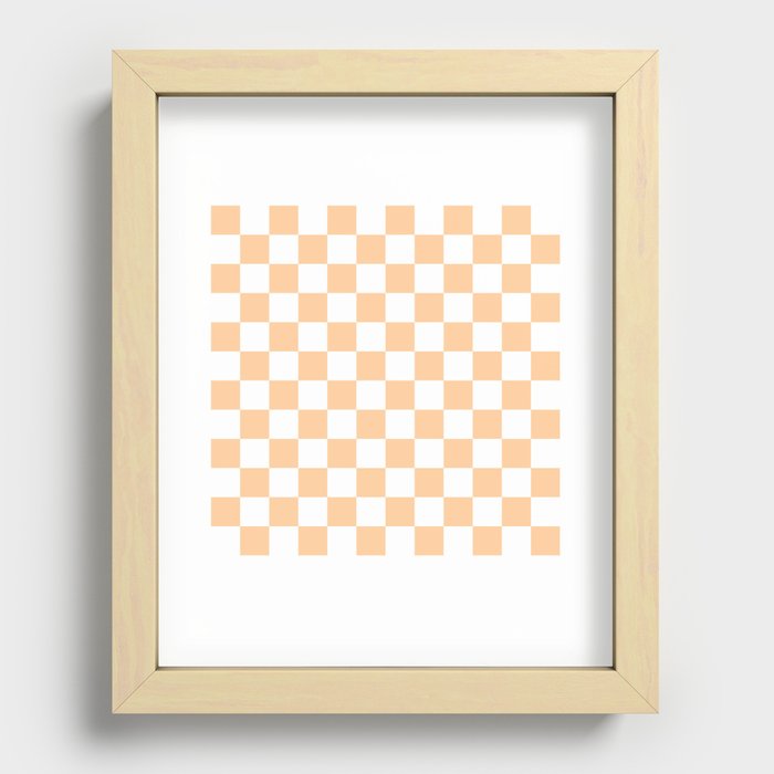 Peach checkerboard pattern Recessed Framed Print