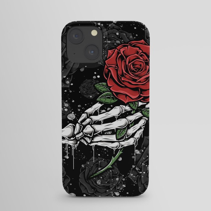 Skeleton Rose Offering iPhone Case