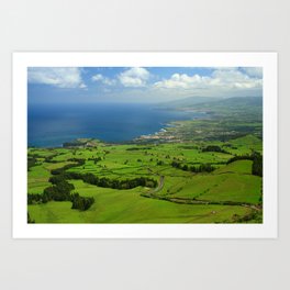 Sao Miguel, Azores Art Print | Atlanticislands, Scenic, Landscape, Photo, Coastal, Bythesea, Island, Fields, Outdoors, Coast 