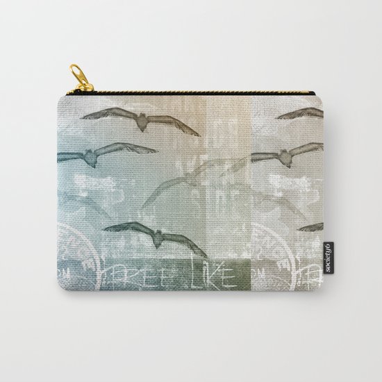 Seagull mixed media artwork Carry-All Pouch
