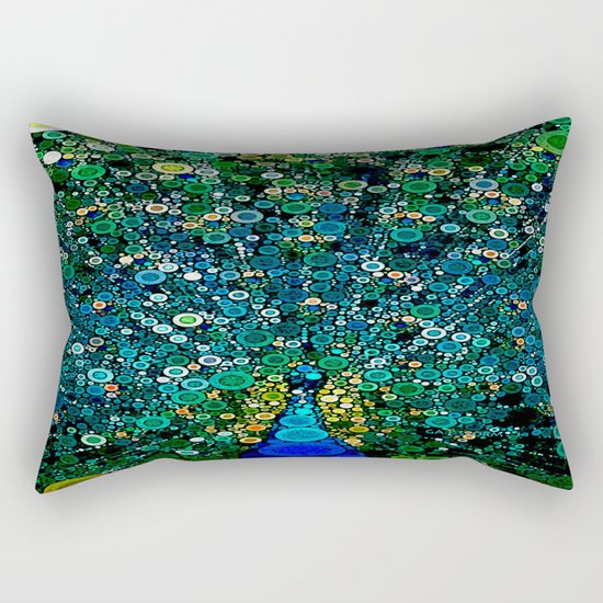 :: Peacock Caper :: Rectangular Pillow