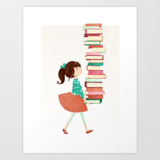 Library Girl Art Print