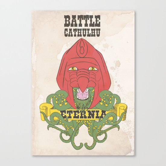 Battle Cathulhu Canvas Print