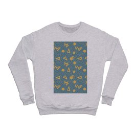 Blue Gold Retro Vibes Crewneck Sweatshirt