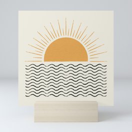 Sunrise Ocean -  Mid Century Modern Style Mini Art Print