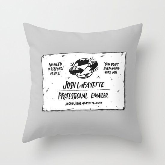 Fake Business Card Throw Pillow