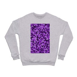 Violet Color Hexagon Honeycomb Design Crewneck Sweatshirt